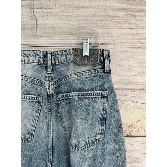 We the Free People Distressed Mineral Washed Straight Leg Jeans Womens 29 Blue - Picture 7 of 12